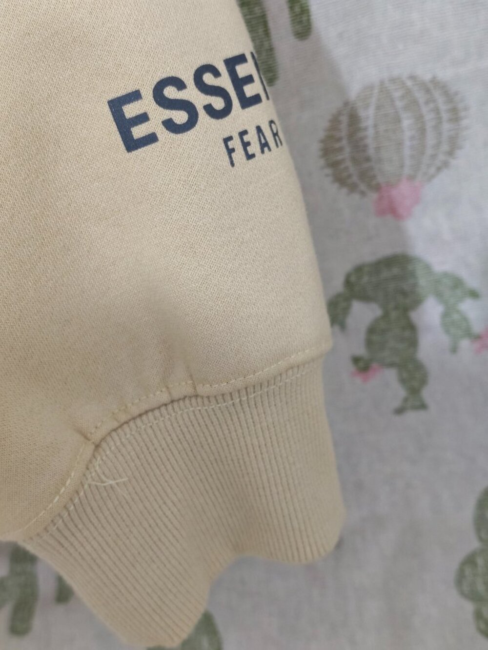 Beige Essentials Fear Of God Hoodie Unisex - Picture 4 of 7
